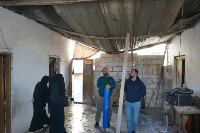 Relief work and home repairs for refugee families