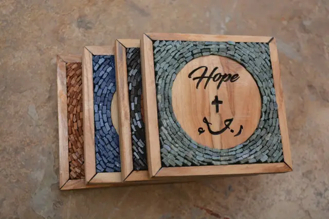 Mosaic Inlay Coaster Set